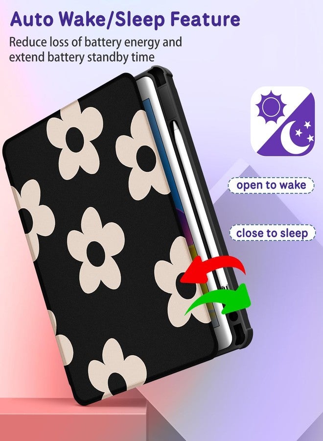 Kidcube for iPad Air 13 Inch Case M3 2025/M2 2024, for iPad Pro 12.9 Cases (2022/2021/2020/2018) - Women Girls Cute Folio Cover with Pencil Holder Girly Kawaii Flower Floral Design Rotating Stand Teen - Image 5